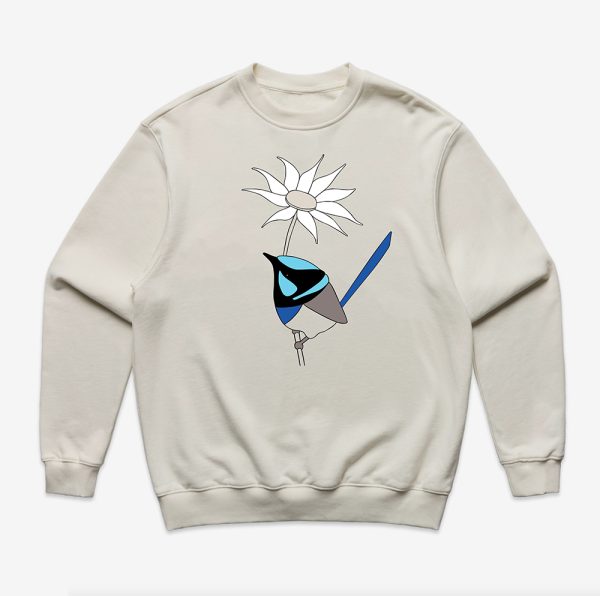 Superb Fairy-wren and Flannel Flower Men's Jumper