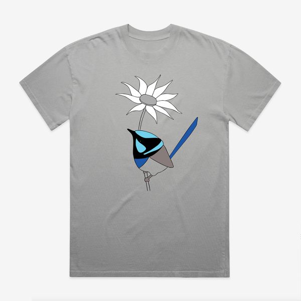 Superb Fairy-wren and Flannel Flower Men's Tee